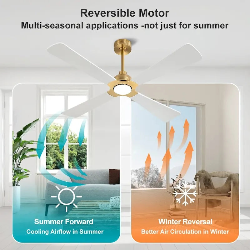 MLiAN 56  4 Blades Indoor LED Ceiling Fan with Remite Control - 56 inch