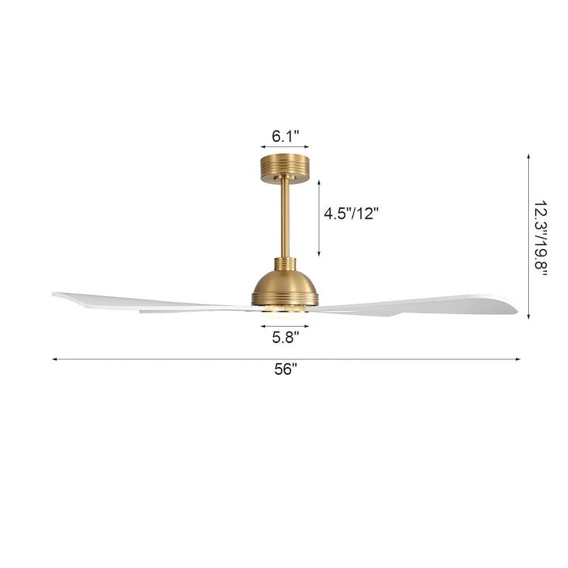 MLiAN 56  4 Blades Indoor LED Ceiling Fan with Remite Control - 56 inch