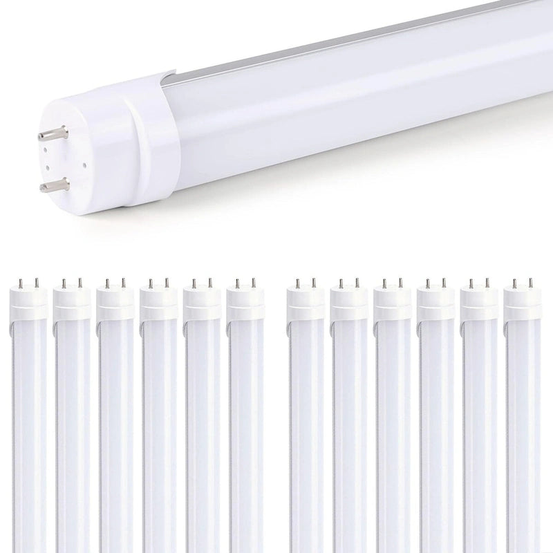 Luxuries 4FT LED T8 Ballast Bypass Type B Light Tube, 18W, Single-Ended & Dual-Ended Connection, 2300lm, 6500K (12pcs) - 12pcs