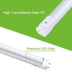 Luxuries 4FT LED T8 Ballast Bypass Type B Light Tube, 18W, Single-Ended & Dual-Ended Connection, 2300lm, 6500K (12pcs) - 12pcs
