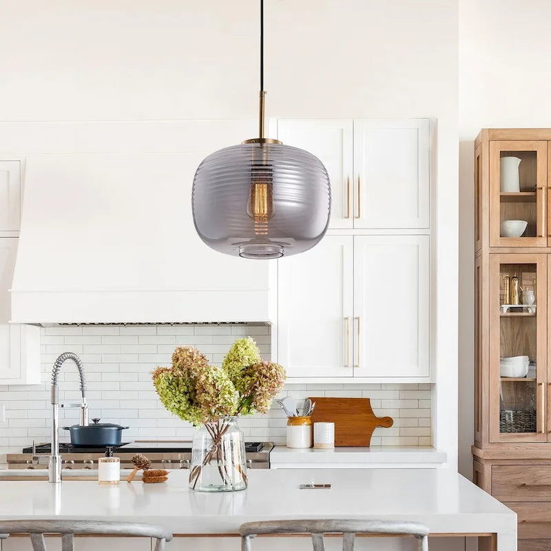 1-Light Wavy Design Pendant Lighting - 11.8 D4.3 W77.2 H(Adjustable)