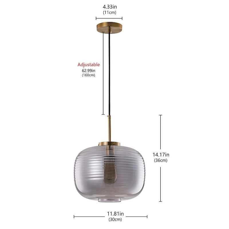 1-Light Wavy Design Pendant Lighting - 11.8 D4.3 W77.2 H(Adjustable)