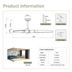 Oaks Aura 52-inch Modern Farmhouse Ceiling Fan Without Light, 6-Speed Reversible Ceiling Fans With Remote Control