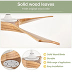 Oaks Aura 52-inch Modern Farmhouse Ceiling Fan Without Light, 6-Speed Reversible Ceiling Fans With Remote Control