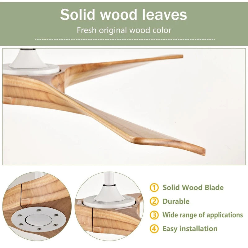 Oaks Aura 52-inch Modern Farmhouse Ceiling Fan Without Light, 6-Speed Reversible Ceiling Fans With Remote Control