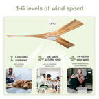 Oaks Aura 52-inch Modern Farmhouse Ceiling Fan Without Light, 6-Speed Reversible Ceiling Fans With Remote Control