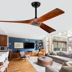 Oaks Aura 52-inch Modern Farmhouse Ceiling Fan Without Light, 6-Speed Reversible Ceiling Fans With Remote Control
