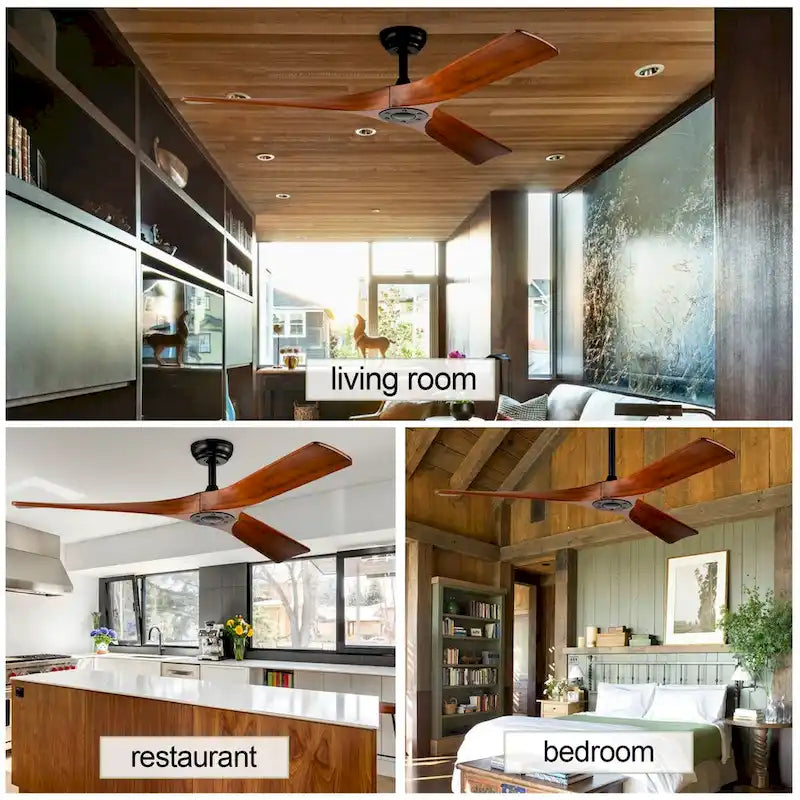 Oaks Aura 52-inch Modern Farmhouse Ceiling Fan Without Light, 6-Speed Reversible Ceiling Fans With Remote Control