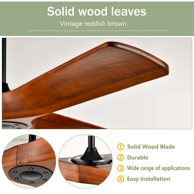 Oaks Aura 52-inch Modern Farmhouse Ceiling Fan Without Light, 6-Speed Reversible Ceiling Fans With Remote Control