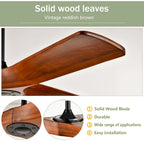 Oaks Aura 52-inch Modern Farmhouse Ceiling Fan Without Light, 6-Speed Reversible Ceiling Fans With Remote Control