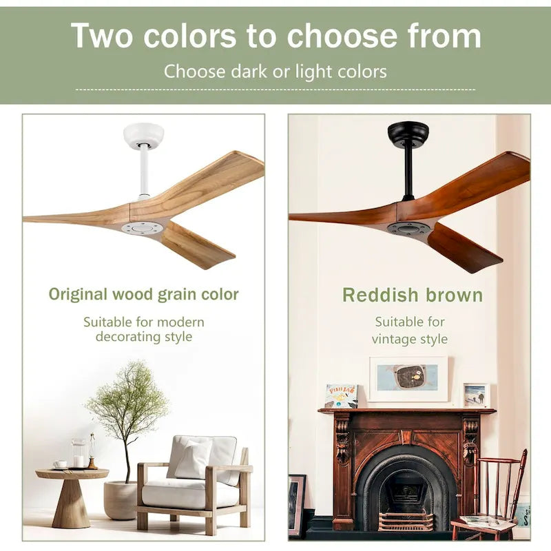 Oaks Aura 52-inch Modern Farmhouse Ceiling Fan Without Light, 6-Speed Reversible Ceiling Fans With Remote Control