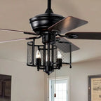 Oaks Aura 52in. Cage Ceiling Fans With Light, 6-speed Reversible Industrial Farmhouse Ceiling Fan Light With Hand Pull Chain