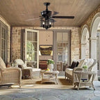 Oaks Aura 52in. Cage Ceiling Fans With Light, 6-speed Reversible Industrial Farmhouse Ceiling Fan Light With Hand Pull Chain