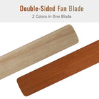 66 Inch Ceiling Fan With 6 Speed Wind 8 Dual Colors Blades Remote Control Reversible DC Motor With Light